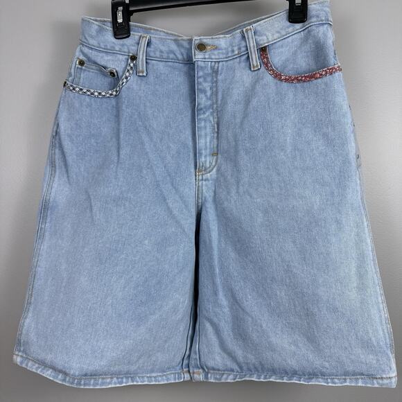 Vintage Zena Jean Shorts Women's Size 14 Denim Patchwork High Waist Mom Cotton - Picture 6 of 13